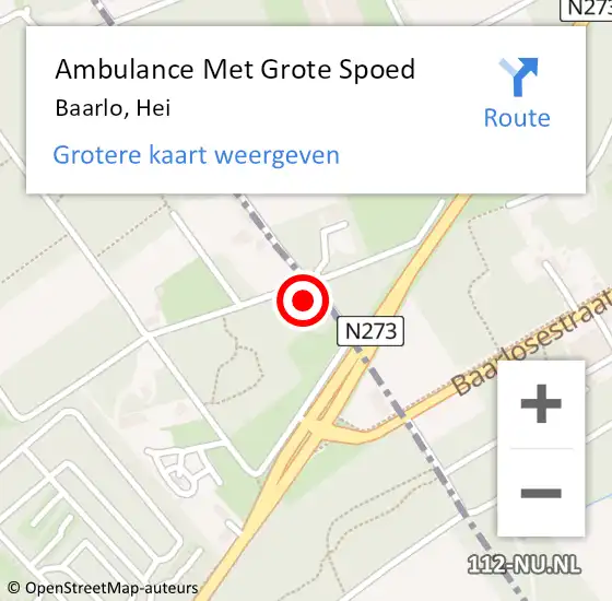 Locatie op kaart van de 112 melding: Ambulance Met Grote Spoed Naar Baarlo, Hei op 24 oktober 2013 13:13