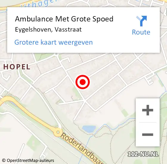 Locatie op kaart van de 112 melding: Ambulance Met Grote Spoed Naar Eygelshoven, Vasstraat op 16 december 2014 00:59