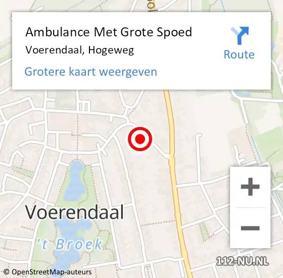 Locatie op kaart van de 112 melding: Ambulance Met Grote Spoed Naar Voerendaal, Hogeweg op 16 december 2014 01:20