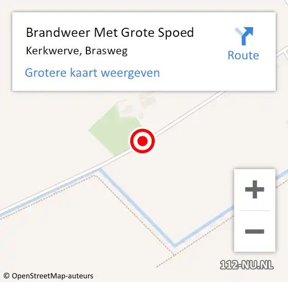 Locatie op kaart van de 112 melding: Brandweer Met Grote Spoed Naar Kerkwerve, Brasweg op 16 december 2014 05:06
