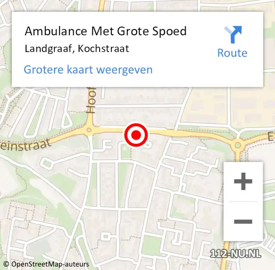 Locatie op kaart van de 112 melding: Ambulance Met Grote Spoed Naar Landgraaf, Kochstraat op 16 december 2014 05:36