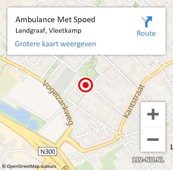 Locatie op kaart van de 112 melding: Ambulance Met Spoed Naar Landgraaf, Vleetkamp op 16 december 2014 06:42