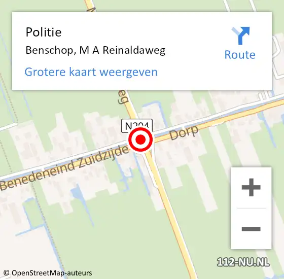 Locatie op kaart van de 112 melding: Politie Benschop, Reinaldaweg op 24 oktober 2013 13:22