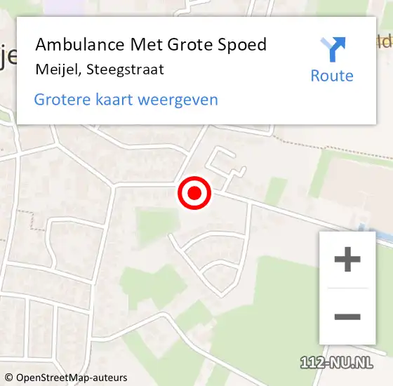 Locatie op kaart van de 112 melding: Ambulance Met Grote Spoed Naar Meijel, Steegstraat op 16 december 2014 08:14