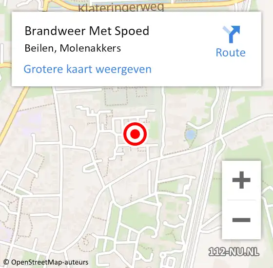 Locatie op kaart van de 112 melding: Brandweer Met Spoed Naar Beilen, Molenakkers op 24 oktober 2013 13:36