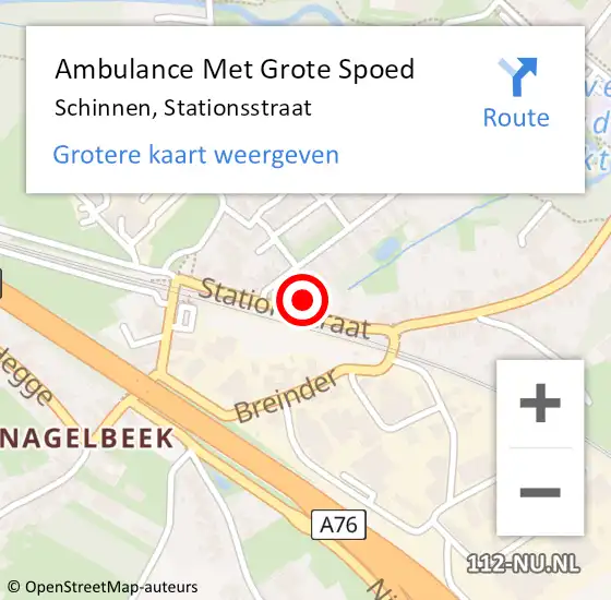 Locatie op kaart van de 112 melding: Ambulance Met Grote Spoed Naar Schinnen, Stationsstraat op 16 december 2014 11:50