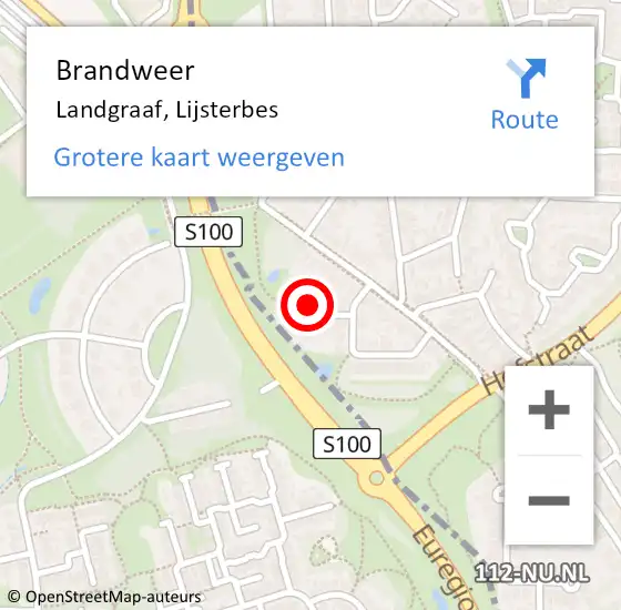 Locatie op kaart van de 112 melding: Brandweer Landgraaf, Lijsterbes op 16 december 2014 12:03