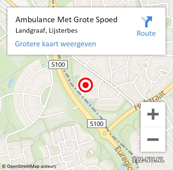 Locatie op kaart van de 112 melding: Ambulance Met Grote Spoed Naar Landgraaf, Lijsterbes op 16 december 2014 12:04