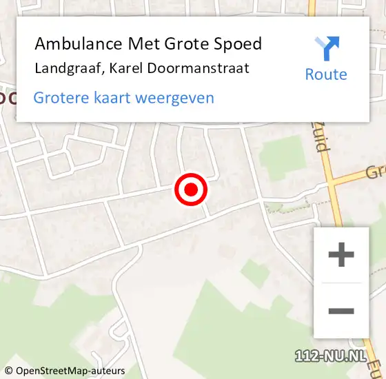 Locatie op kaart van de 112 melding: Ambulance Met Grote Spoed Naar Landgraaf, Karel Doormanstraat op 16 december 2014 12:41