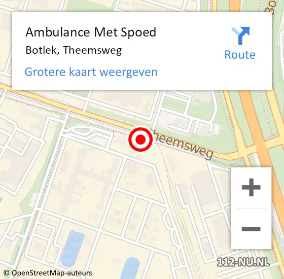 Locatie op kaart van de 112 melding: Ambulance Met Spoed Naar Botlek, Theemsweg op 16 december 2014 12:44