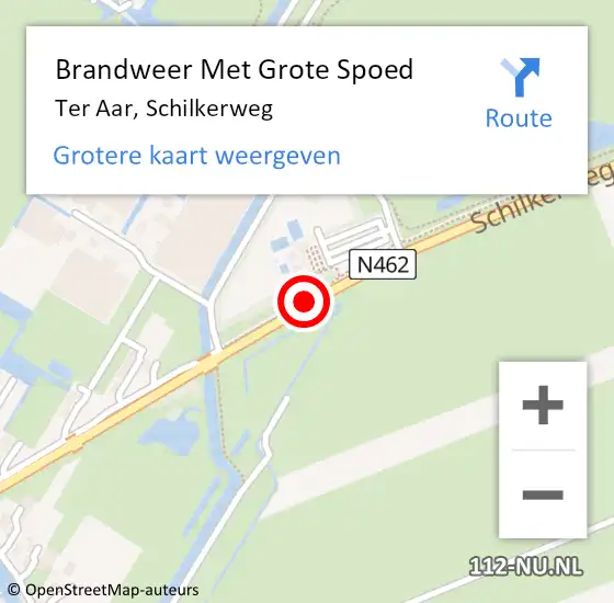 Locatie op kaart van de 112 melding: Brandweer Met Grote Spoed Naar Ter Aar, Schilkerweg op 16 december 2014 13:02