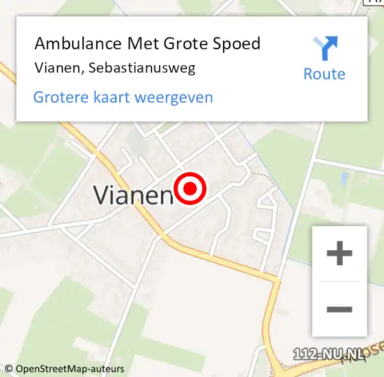 Locatie op kaart van de 112 melding: Ambulance Met Grote Spoed Naar Vianen, Sebastianusweg op 16 december 2014 13:37