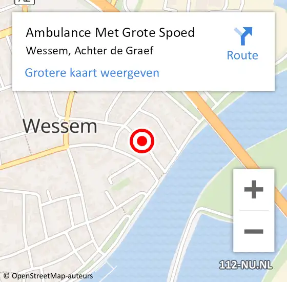 Locatie op kaart van de 112 melding: Ambulance Met Grote Spoed Naar Wessem, Achter de Graef op 24 oktober 2013 13:57