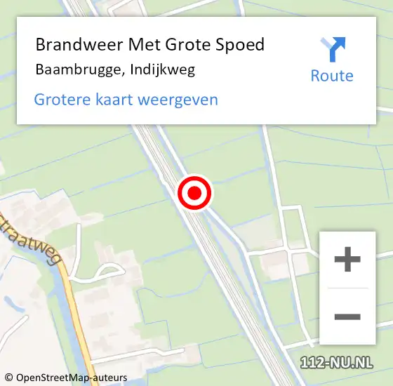 Locatie op kaart van de 112 melding: Brandweer Met Grote Spoed Naar Baambrugge, Indijkweg op 16 december 2014 14:57