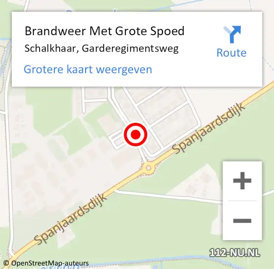 Locatie op kaart van de 112 melding: Brandweer Met Grote Spoed Naar Schalkhaar, Garderegimentsweg op 16 december 2014 16:01