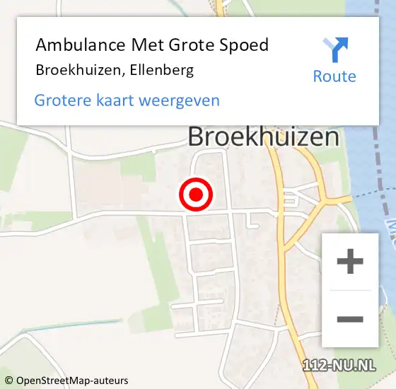 Locatie op kaart van de 112 melding: Ambulance Met Grote Spoed Naar Broekhuizen, Ellenberg op 16 december 2014 17:33