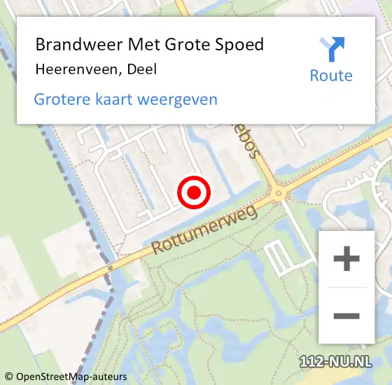 Locatie op kaart van de 112 melding: Brandweer Met Grote Spoed Naar Heerenveen, Deel op 16 december 2014 18:43