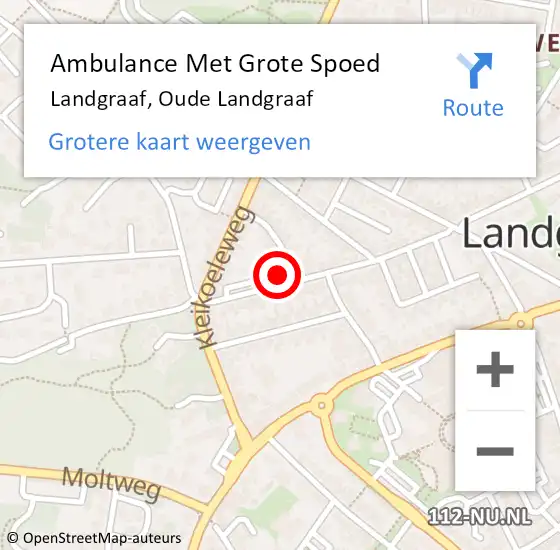 Locatie op kaart van de 112 melding: Ambulance Met Grote Spoed Naar Landgraaf, Oude Landgraaf op 16 december 2014 21:58