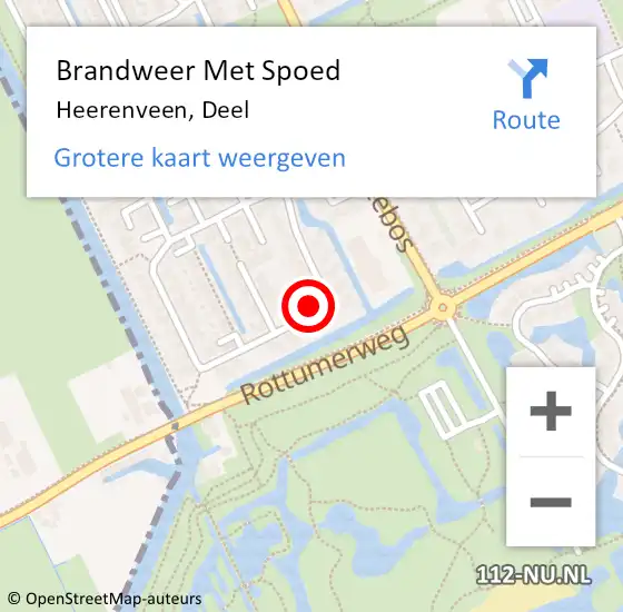 Locatie op kaart van de 112 melding: Brandweer Met Spoed Naar Heerenveen, Deel op 16 december 2014 23:19