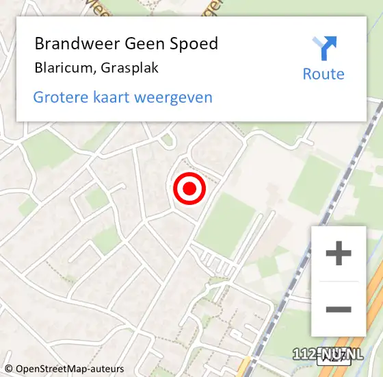 Locatie op kaart van de 112 melding: Brandweer Geen Spoed Naar Blaricum, Grasplak op 16 december 2014 23:41