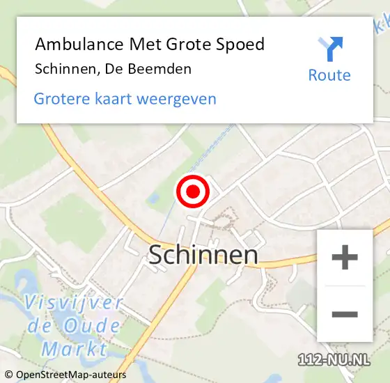 Locatie op kaart van de 112 melding: Ambulance Met Grote Spoed Naar Schinnen, De Beemden op 17 december 2014 02:50