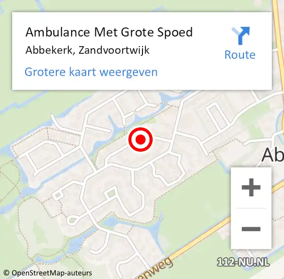 Locatie op kaart van de 112 melding: Ambulance Met Grote Spoed Naar Abbekerk, Zandvoortwijk op 17 december 2014 03:09