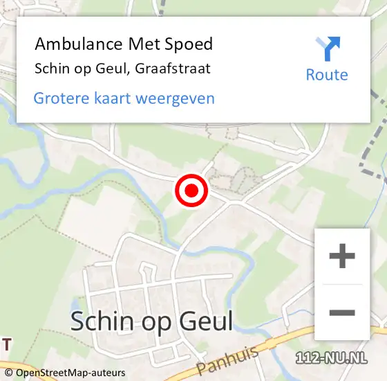 Locatie op kaart van de 112 melding: Ambulance Met Spoed Naar Schin op Geul, Graafstraat op 24 oktober 2013 14:50