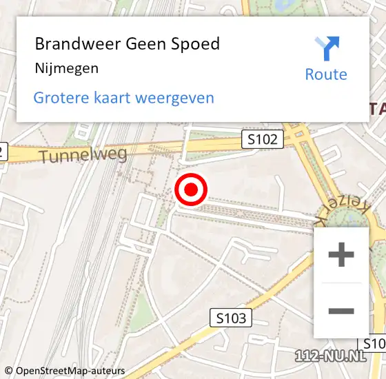 Locatie op kaart van de 112 melding: Brandweer Geen Spoed Naar Nijmegen op 17 december 2014 05:37