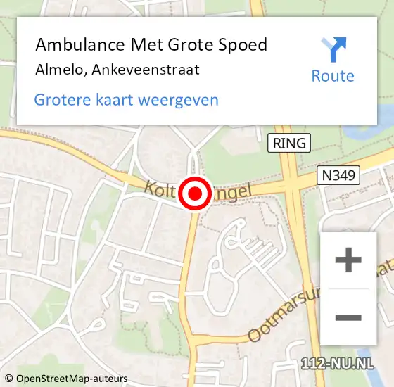 Locatie op kaart van de 112 melding: Ambulance Met Grote Spoed Naar Almelo, Doctor Calsstraat op 17 december 2014 07:08