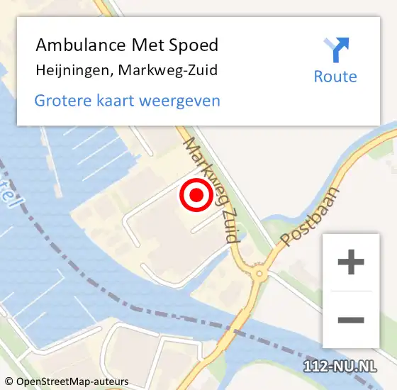 Locatie op kaart van de 112 melding: Ambulance Met Spoed Naar Heijningen, Markweg-Zuid op 17 december 2014 08:38