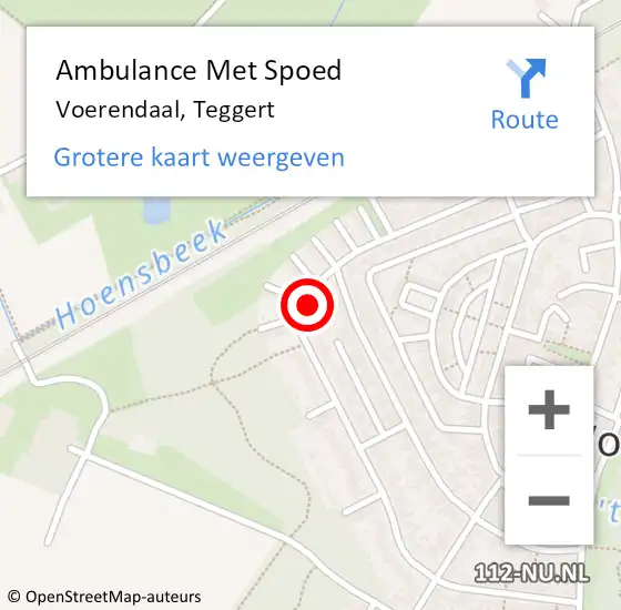 Locatie op kaart van de 112 melding: Ambulance Met Spoed Naar Voerendaal, Teggert op 17 december 2014 08:54