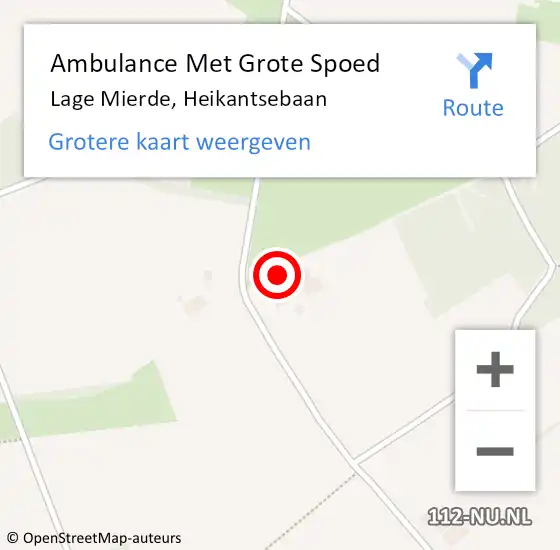 Locatie op kaart van de 112 melding: Ambulance Met Grote Spoed Naar Lage Mierde, Heikantsebaan op 17 december 2014 09:02