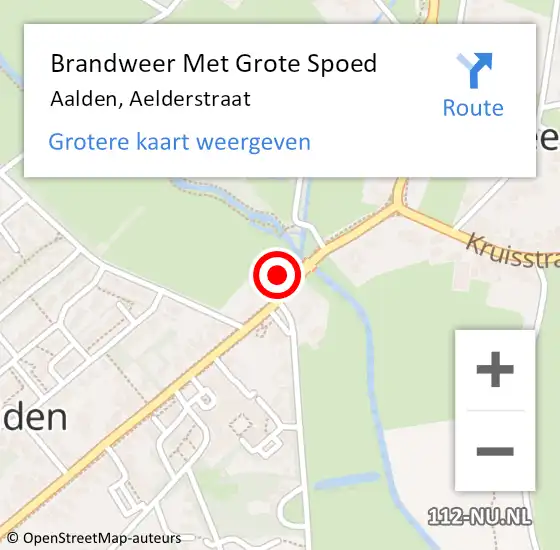 Locatie op kaart van de 112 melding: Brandweer Met Grote Spoed Naar Aalden, Aelderstraat op 17 december 2014 09:53