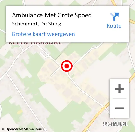 Locatie op kaart van de 112 melding: Ambulance Met Grote Spoed Naar Schimmert, De Steeg op 17 december 2014 11:21