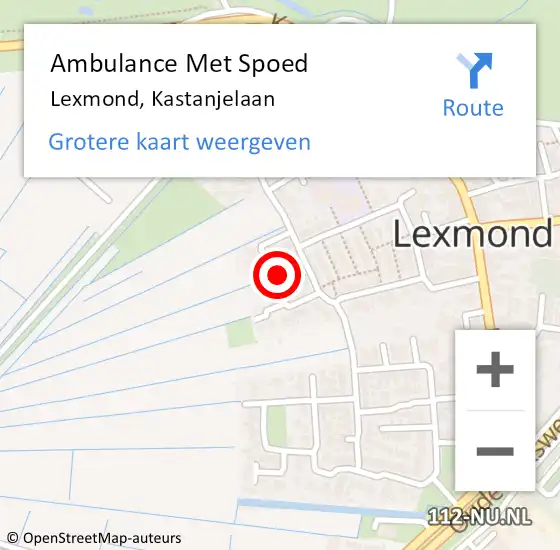 Locatie op kaart van de 112 melding: Ambulance Met Spoed Naar Lexmond, Kastanjelaan op 17 december 2014 11:33