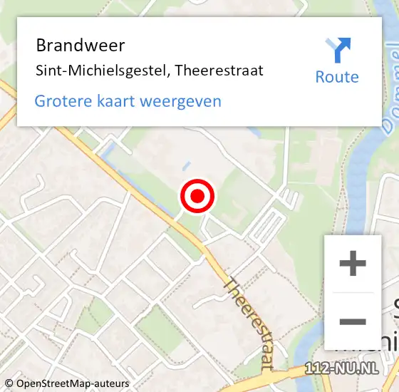 Locatie op kaart van de 112 melding: Brandweer Sint-Michielsgestel, Theerestraat op 17 december 2014 11:33