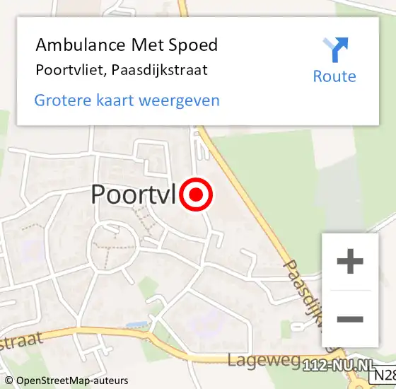 Locatie op kaart van de 112 melding: Ambulance Met Spoed Naar Poortvliet, Paasdijkstraat op 17 december 2014 11:59