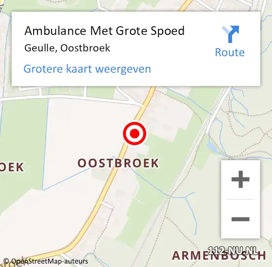 Locatie op kaart van de 112 melding: Ambulance Met Grote Spoed Naar Geulle, Oostbroek op 17 december 2014 12:08