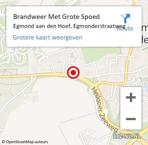 Locatie op kaart van de 112 melding: Brandweer Met Grote Spoed Naar Egmond aan den Hoef, Egmonderstraatweg op 24 oktober 2013 15:51