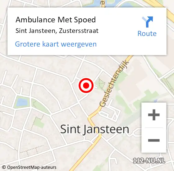 Locatie op kaart van de 112 melding: Ambulance Met Spoed Naar Sint Jansteen, Zustersstraat op 17 december 2014 15:21