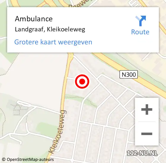 Locatie op kaart van de 112 melding: Ambulance Landgraaf, Kleikoeleweg op 17 december 2014 15:24