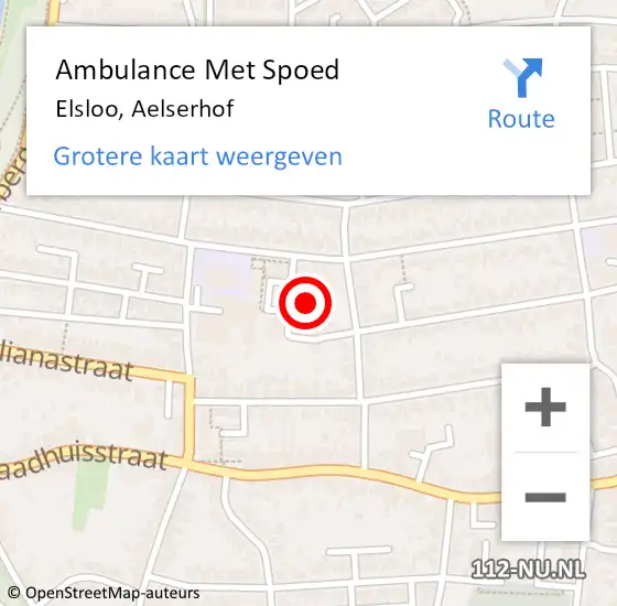 Locatie op kaart van de 112 melding: Ambulance Met Spoed Naar Elsloo, Aelserhof op 17 december 2014 15:26