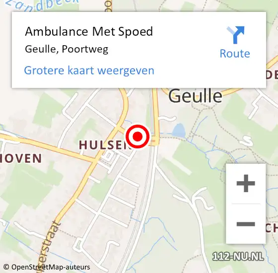 Locatie op kaart van de 112 melding: Ambulance Met Spoed Naar Geulle, Poortweg op 17 december 2014 15:29