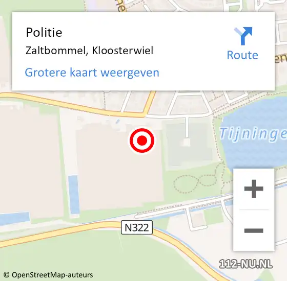 Locatie op kaart van de 112 melding: Politie Zaltbommel, Kloosterwiel op 17 december 2014 15:59