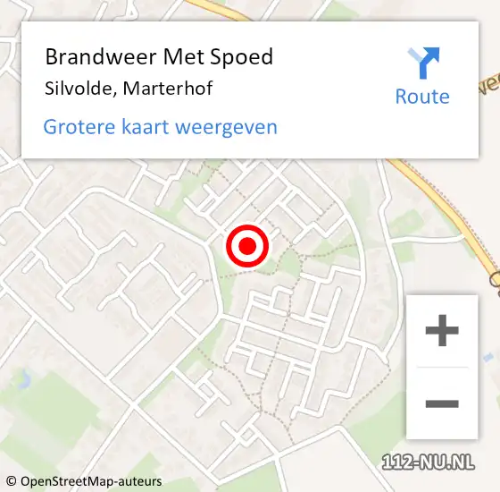 Locatie op kaart van de 112 melding: Brandweer Met Spoed Naar Silvolde, Marterhof op 17 december 2014 16:26