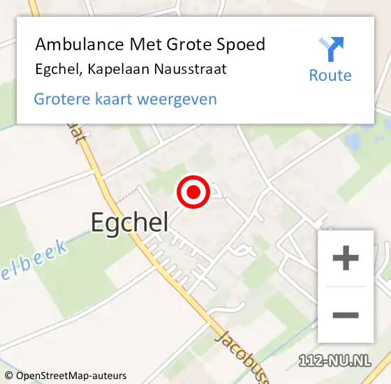 Locatie op kaart van de 112 melding: Ambulance Met Grote Spoed Naar Egchel, Kapelaan Nausstraat op 17 december 2014 16:28