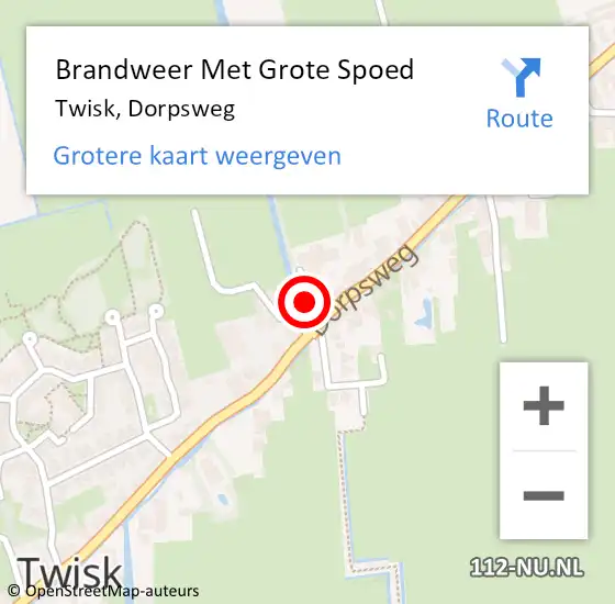 Locatie op kaart van de 112 melding: Brandweer Met Grote Spoed Naar Twisk, Dorpsweg op 17 december 2014 18:49