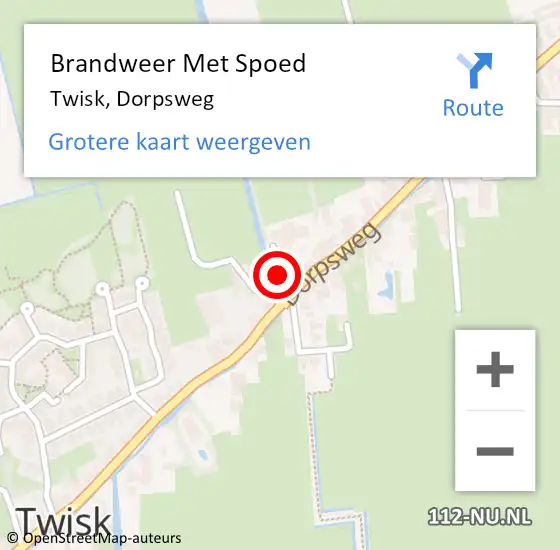 Locatie op kaart van de 112 melding: Brandweer Met Spoed Naar Twisk, Dorpsweg op 17 december 2014 18:50