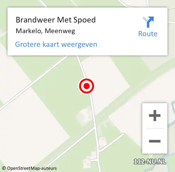 Locatie op kaart van de 112 melding: Brandweer Met Spoed Naar Markelo, Meenweg op 17 december 2014 20:02