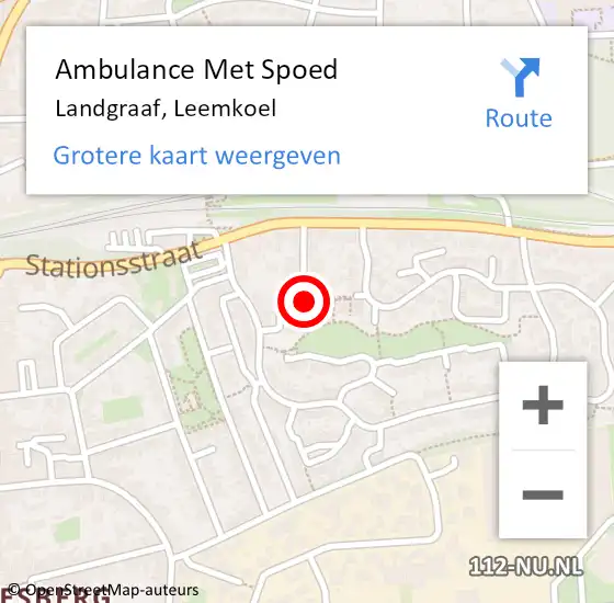 Locatie op kaart van de 112 melding: Ambulance Met Spoed Naar Landgraaf, Leemkoel op 17 december 2014 21:35